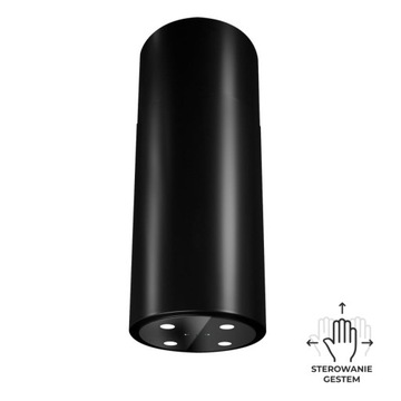 Okap wyspowy Tubo Black Matt Gesture Control 40 cm