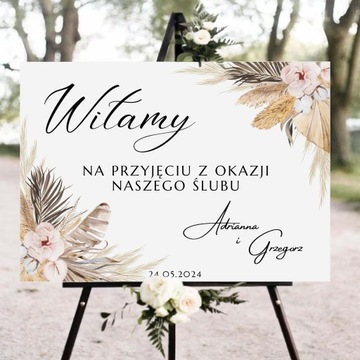 TABLICA WITAMY GOŚCI WESELNYCH NAPIS PLAKAT WESELNY TABLICA POWITALNA 50x70