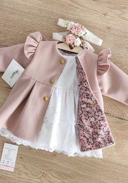 Крестильное пальто Адель для девочки, 68 розовый
