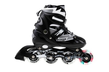 РОЛИКОВЫЕ КОНЬКИ РЕГУЛИРУЕМЫЕ КОНЬКИ ЧЕРНЫЕ 34-37 СВЕТОДИОДНЫЕ КОЛЕСА