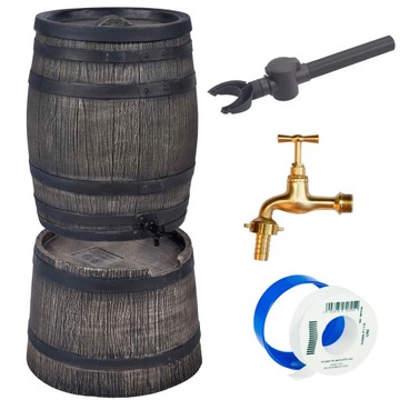 Zbiornik na deszczówkę beczka 50L podstawa komplet