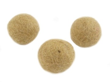FK019 FILC KULKI KORALIKI WEŁNA j brąz 20mm 2szt