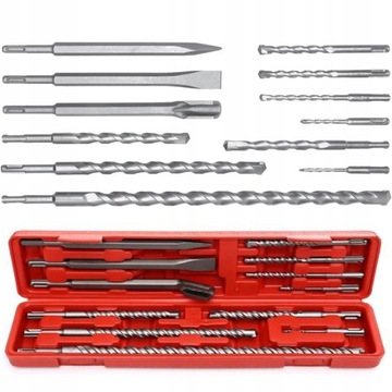 НАБОР ДОЛОТО-СВЕРЛ VOREL СВЕРЛА SDS+ 12 ШТ.