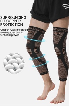 1 шт. длинные медные нейлоновые наколенники для спорта и фитнеса, двусторонние компрессионные пули