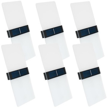 6x Kinkiet Lampka Solarna Ogrodowa Tarasowa AKRYL LED IP65 Góra Dół Czujnik
