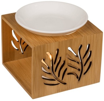 БАМБУКОВЫЙ КАМИН ДЛЯ АРОМАТНЫХ МАСЕЛ, узор ЛИСТ