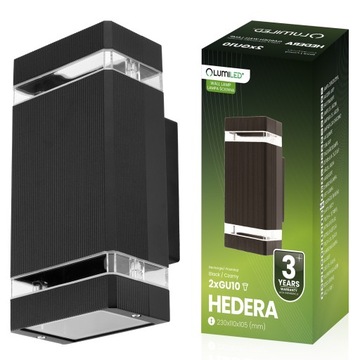 Kinkiet Ogrodowy Lampa Zewnętrzna Elewacyjna ŚCIENNA 2x GU10 LED ALUMINIOWA