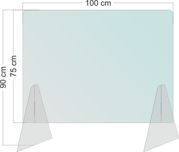 Pleksa na ladę osłona 100x75x90 3mm pleksi stojąca