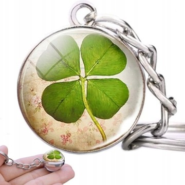 ФЛУОРЕСЦЕНТНЫЙ БРЕЛОК ДЛЯ КЛЮЧЕЙ ЧЕТЫРЕХЛИСТНИКОВЫЙ КЛЕВЕР КЛЕВЕР УДАЧИ