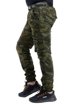 ДЖОГГЕРЫ МУЖСКИЕ ЗЕЛЕНЫЕ ДЖИНСЫ С КАМУФЛЯЖНЫМ КАМУФТОМ, размер 34
