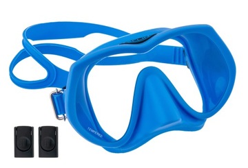 Maska Tecline Frameless Super View, Niebieska