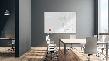 Tablica magnetyczna suchościeralna biała 150x100 cm rama aluminiowa TM IDEA