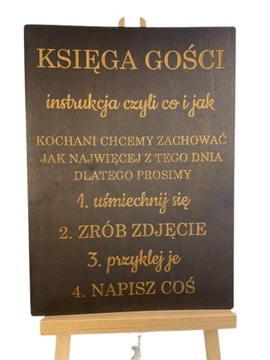 Instrukcja do Księgi Gości ślub wesele tabliczka