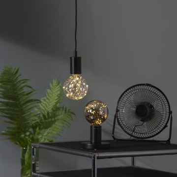 Kabel w oplocie tekstylnym sznur do żarówki E27 z CZARNĄ oprawką 350 cm