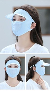 Женская тонкая дышащая ледяная шелковая солнцезащитная маска с длинной шеей и полным лицом, летняя маска