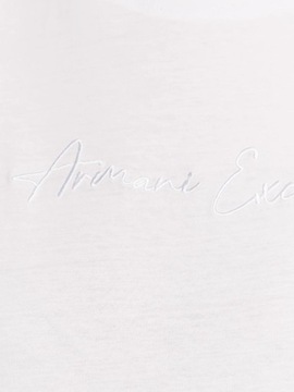 T-shirt damski ARMANI EXCHANGE biały z haftowanym logo na piersi S