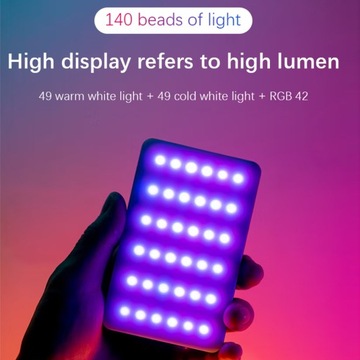 Светодиодная видеолампа Andoer Y140 RGB перезаряжаемая