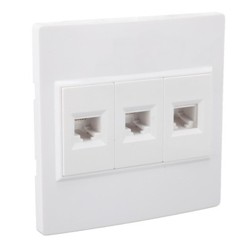 Настенная панель Ethernet Cat 6, 3 порта, гнездо-мама Keystone SM