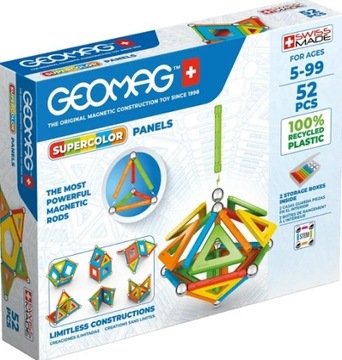 Klocki magnetyczne GEOMAG Supercolor Panels Recycled 52 el. 52 szt.