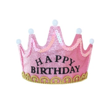 Korona imprezowa LED URODZINY PARTY RÓŻOWA