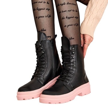 NERO/ROSA BOTKI DAMSKIE WORKERY VEDERME 40