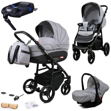 Wózek 4w1 dziecięcy BabyLux AXEL ALU + baza ISOFIX