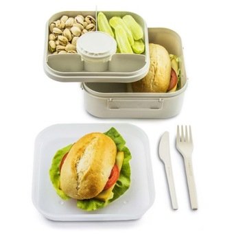 LUNCHBOX ŚNIADANIÓWKA + sztućce BRANQ 1,6l biały