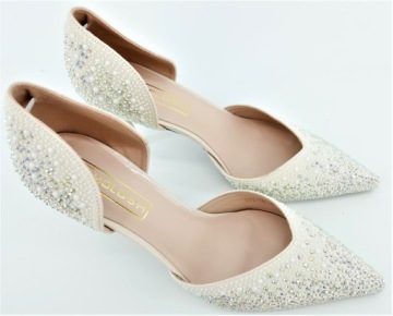 ТУФЛИ MOLO НА ВЫСОКИХ БЛЕСТЯЩИХ КАБЛУКАХ С БОЛЬШИМ ДЕКОРАТОМ R40