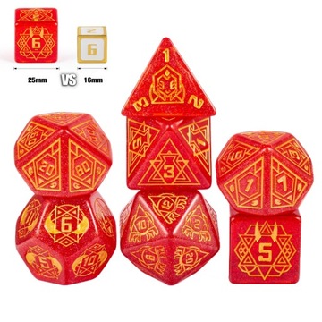 BAZA OBCYCH ZESTAW 7 EPOKSYDOWYCH KOŚCI RPG