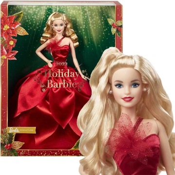 Barbie Świąteczna Lalka Kolekcjonerska Czerwona