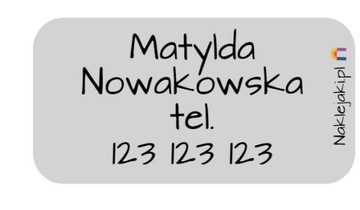 wodoodporne naklejki imienne dla dziecka, imiennik na metki