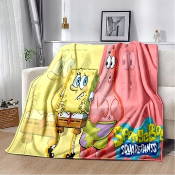 KOC S-spongebob wydrukowano ciepły miękki koc do s
