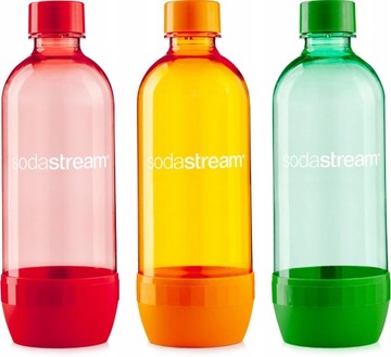 ZESTAW 3 BUTELEK do SATURATORA SODASTREAM 3 x 1L KOLOROWE