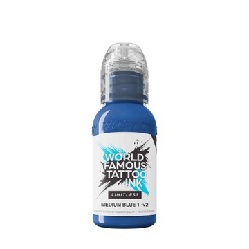 WORLD FAMOUS INK | MEDIUM BLUE 1 v2 | 30ml | Limitless| Farba do tatuowania