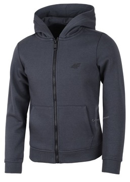 4F OCIEPLANA CHŁOPIĘCA BLUZA ROZPINANA Z KAPTUREM / rozm 158