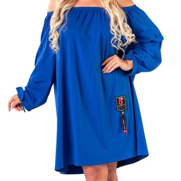 Tunika oversize sukienka chabrowa plus size