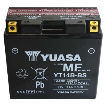 YUASA YT14B-BS 12V 12,6AH 210A L+ URUCHOMIONY!!!