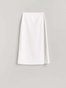 RESERVED - biała spódnica z eko skóry - 40