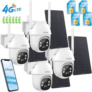 Venkovní Otočná Ip Kamera Na Sim Kartu 4G Lte Gsm 2K 3MPx 4ks