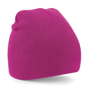 CIEPŁA DWUWARSTWOWA CZAPKA ZIMOWA BEANIE KRÓTKA / DAMSKA MĘSKA FUKSJA