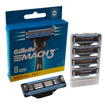 Wkłady Ostrza Wymienne GILLETTE MACH3 8szt