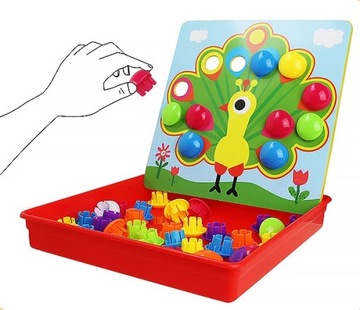 Развивающая мозаика Монтессори с пуговицами-головоломками