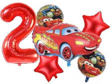 BALON NA 2 DRUGIE URODZINY BALONY CARS AUTO AUTA ZYGZAK