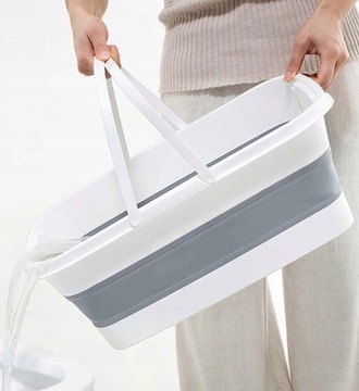 СКЛАДНОЕ ВЕДРО ПРЯМОУГОЛЬНОЕ ВЕДРО + ПЛОСКАЯ ПОВОРОТНАЯ ШВАБРА + 2 ВСТАВКИ