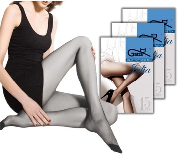 Rajstopy Gatta Julia STRETCH 1-XS grigio 3-pak