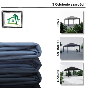 Zadaszenie wodoodporne do pawilonu ogrodowego 300 cm x 300 cm antracyt