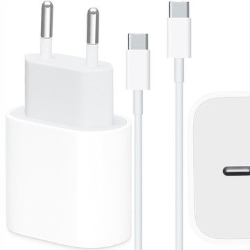 SZYBKA ŁADOWARKA USB-C 20W +KABEL 1M do IPHONE 15 / 15 Pro / Plus / Pro Max