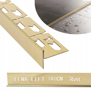 Listwa Spadkowa Brodzikowa Złota Szczotkowa Lewa Gold Rea 140 cm