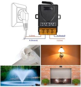 Беспроводной пульт дистанционного управления RF 433Mhz + реле 220V 30A