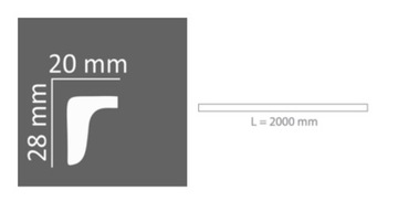 Listwa przysufitowa cokół polistyren 2mb G25